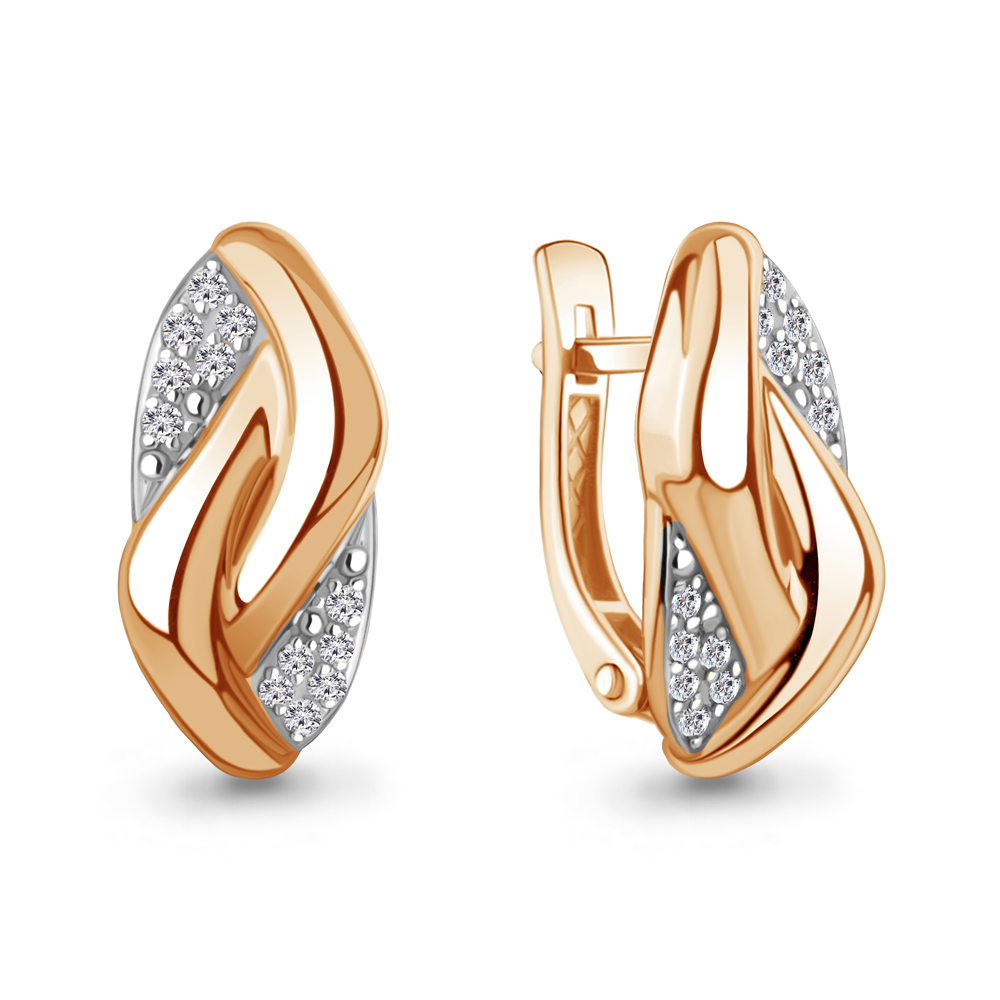 400036 Серьги из Золота с фианитами