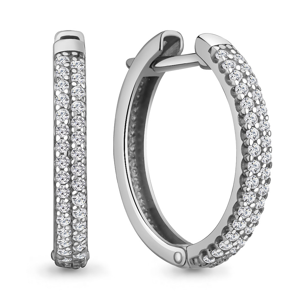 400037А Серьги из Серебра с фианитами