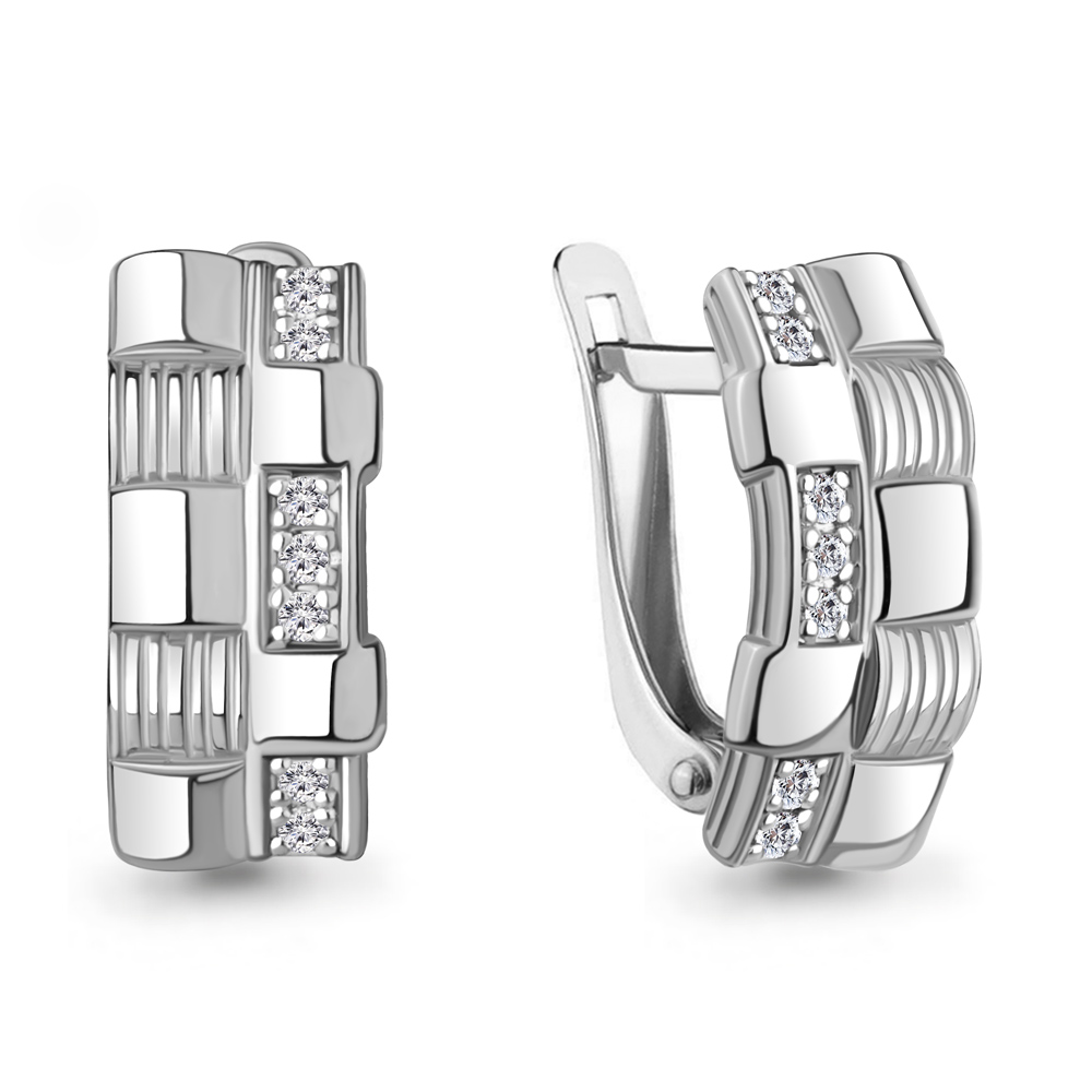 400039А Серьги из Серебра с фианитами