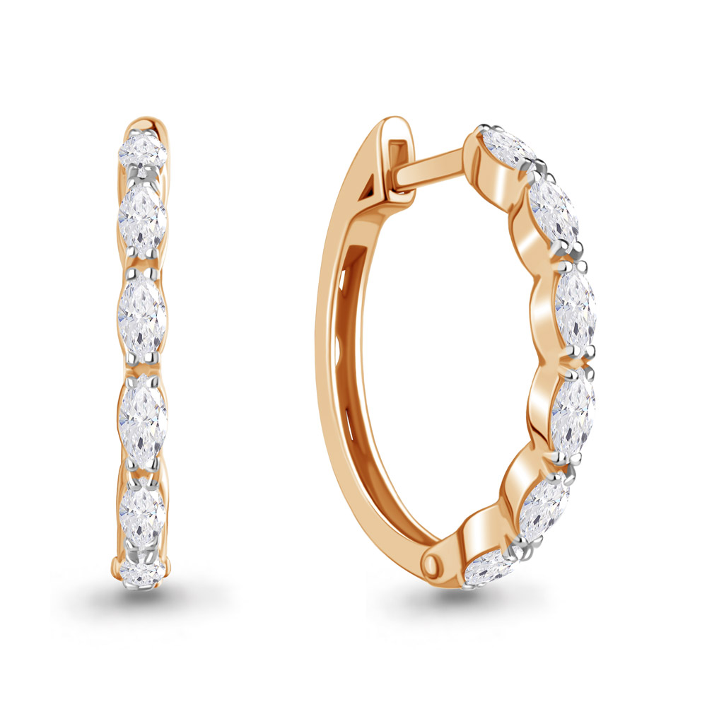 400055 Серьги из Золота с фианитами