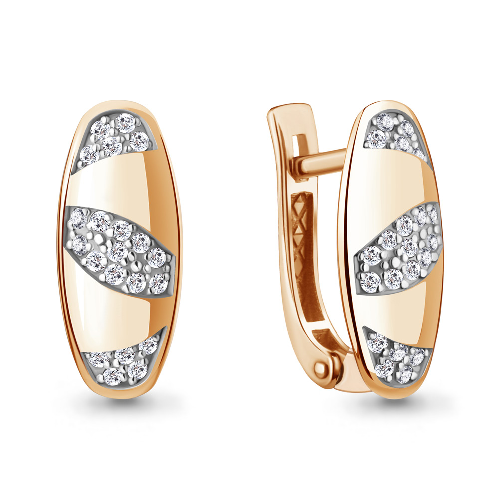 400067 Серьги из Золота с фианитами