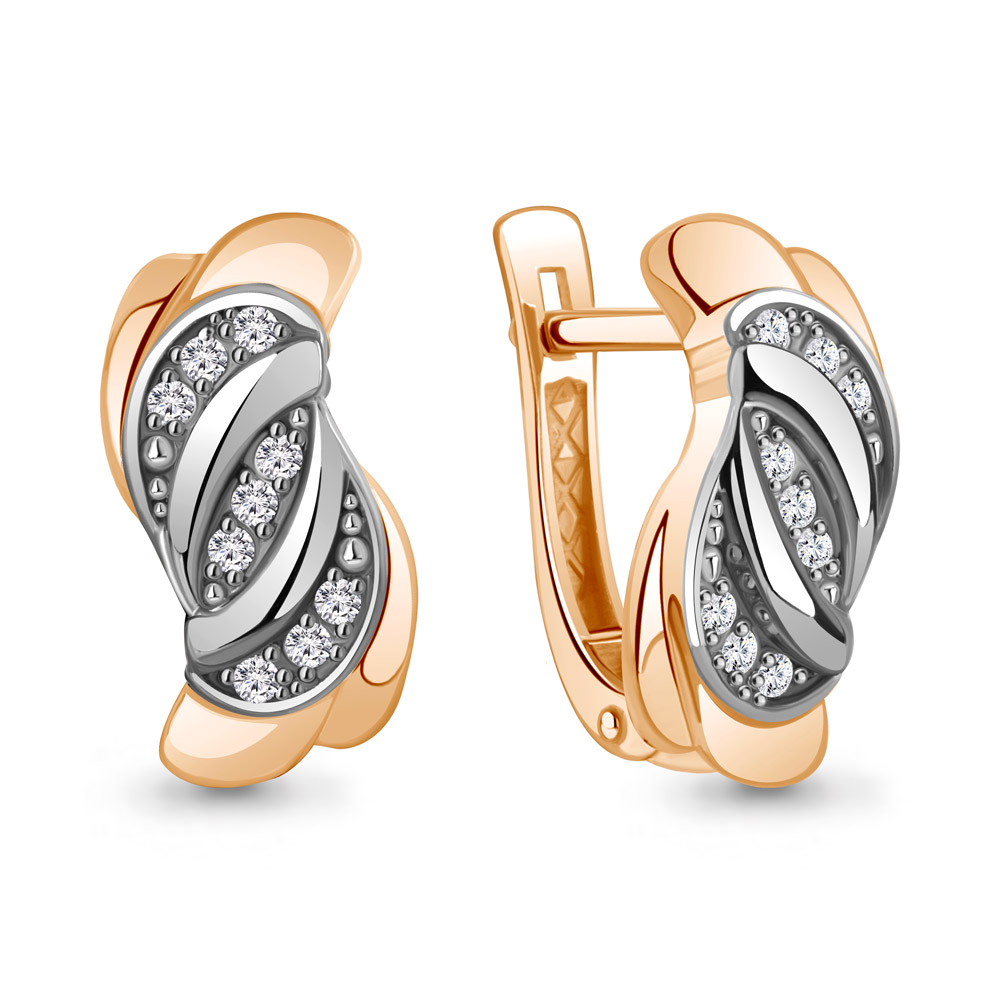 400070 Серьги из Золота с фианитами