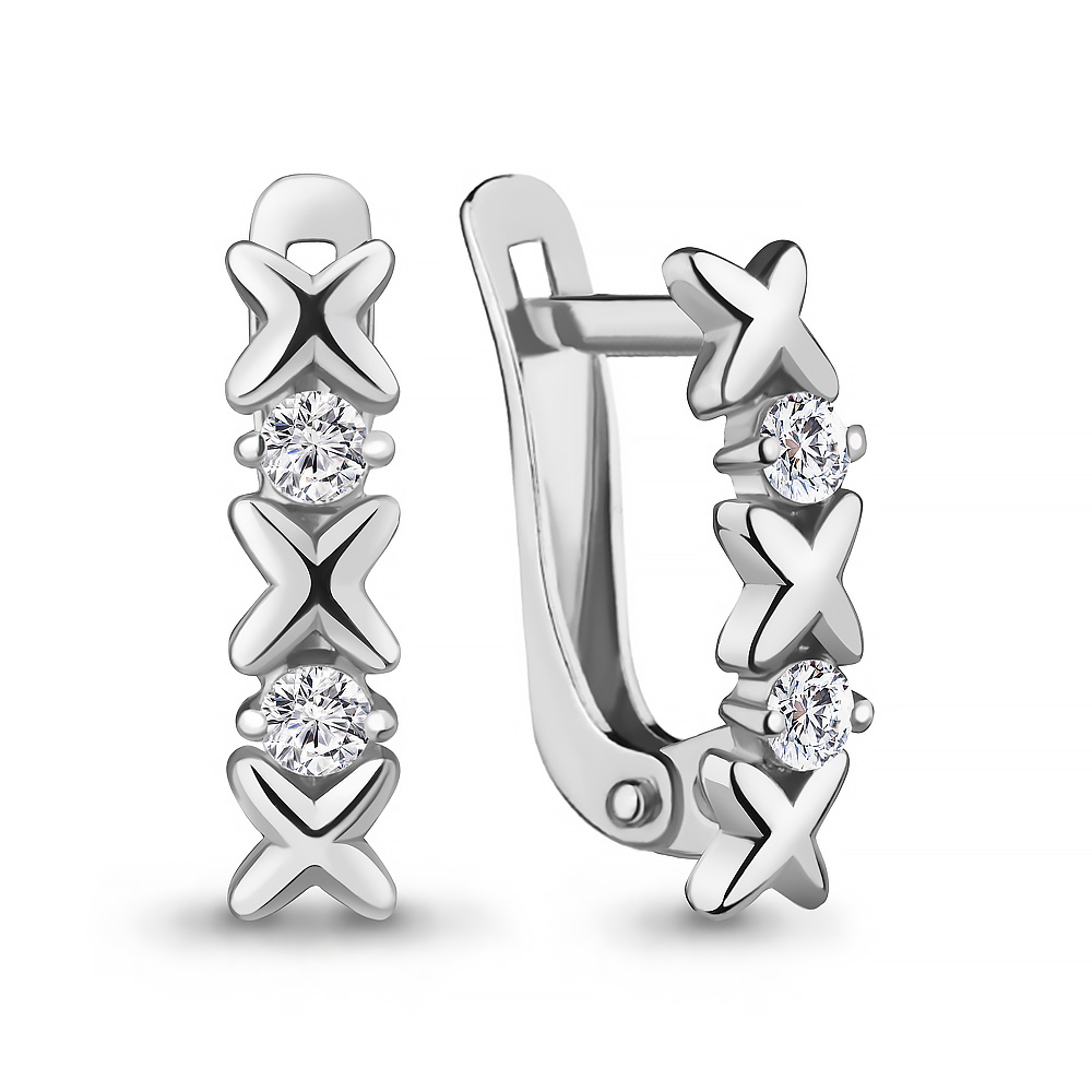 400115А Серьги из Серебра с фианитами