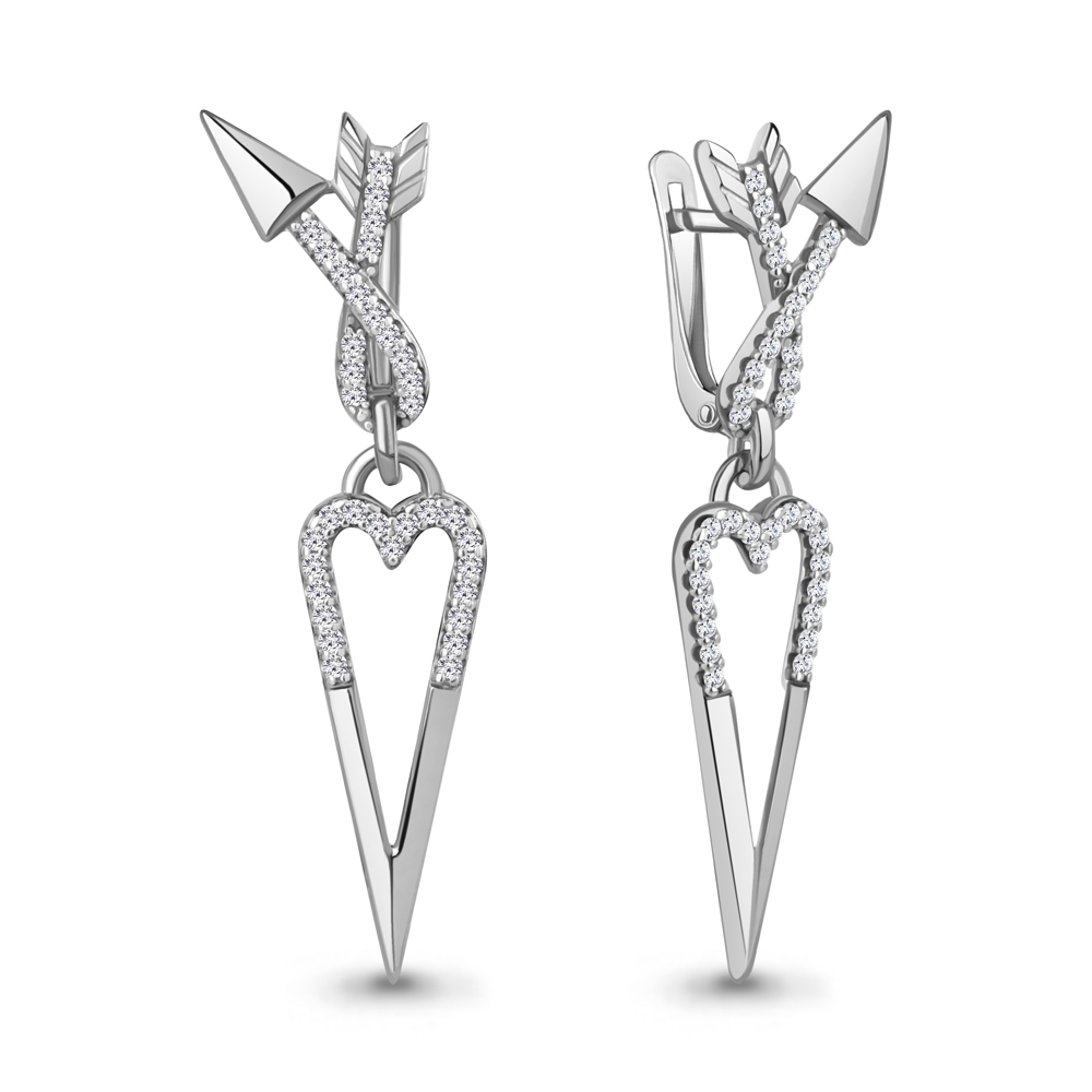 400169А Серьги из Серебра с фианитами