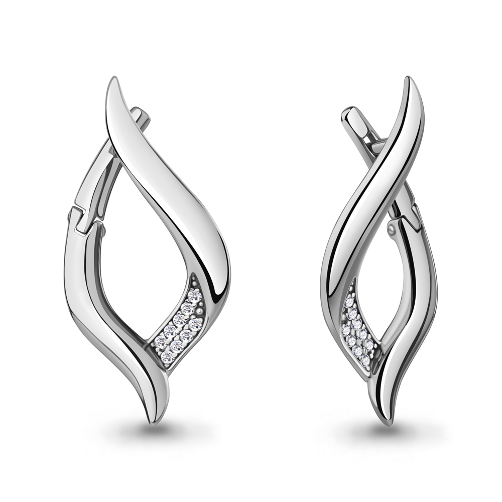 400179А Серьги из Серебра с фианитами