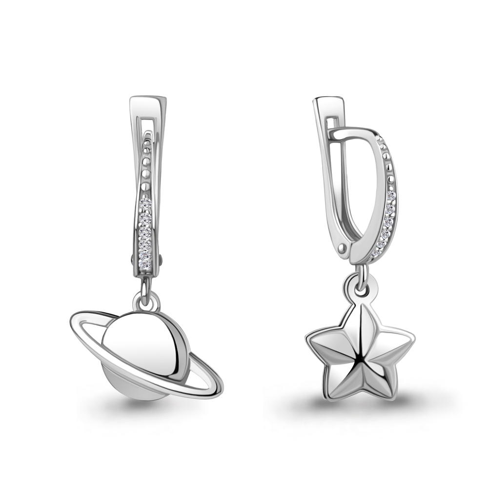 400186А Серьги из Серебра с фианитами