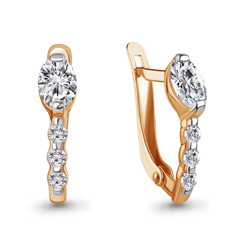 400202А Серьги из Золота с фианитами