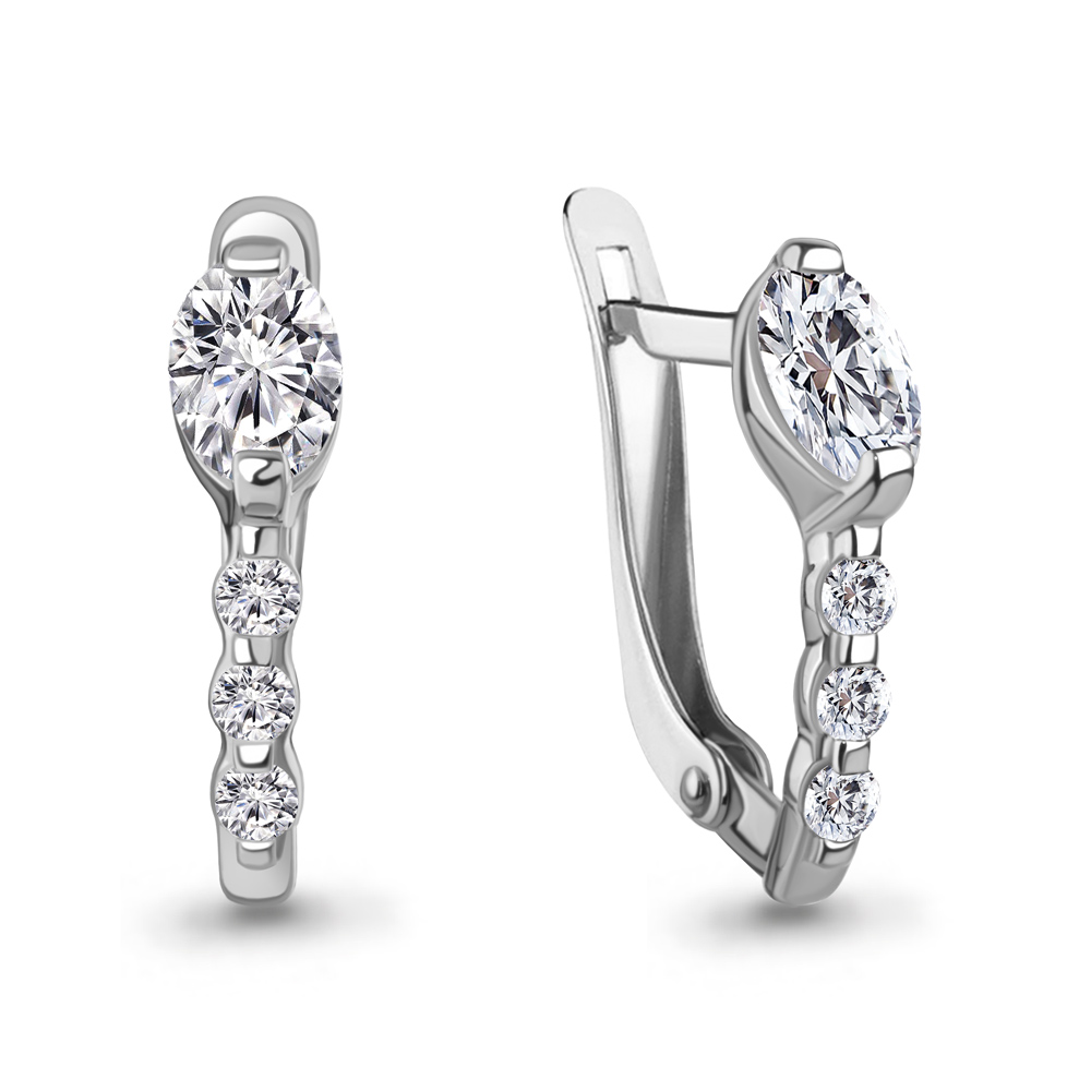 400202А Серьги из Серебра с фианитами