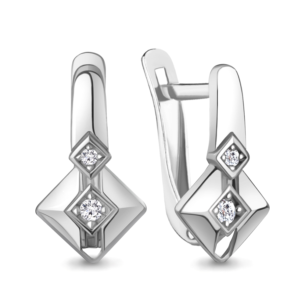 400209А Серьги из Серебра с фианитами