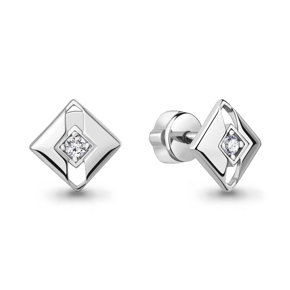 400210А Серьги из Серебра с фианитами