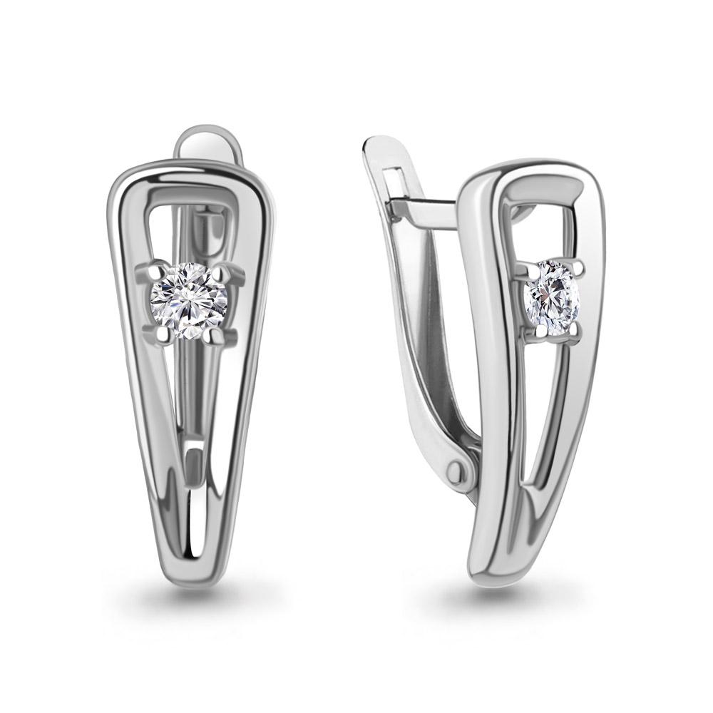 400213А Серьги из Серебра с фианитами