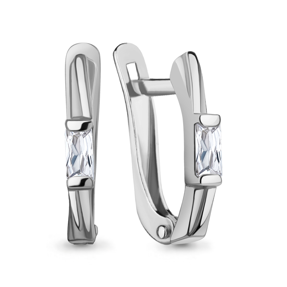 400221 Серьги из Серебра с фианитами