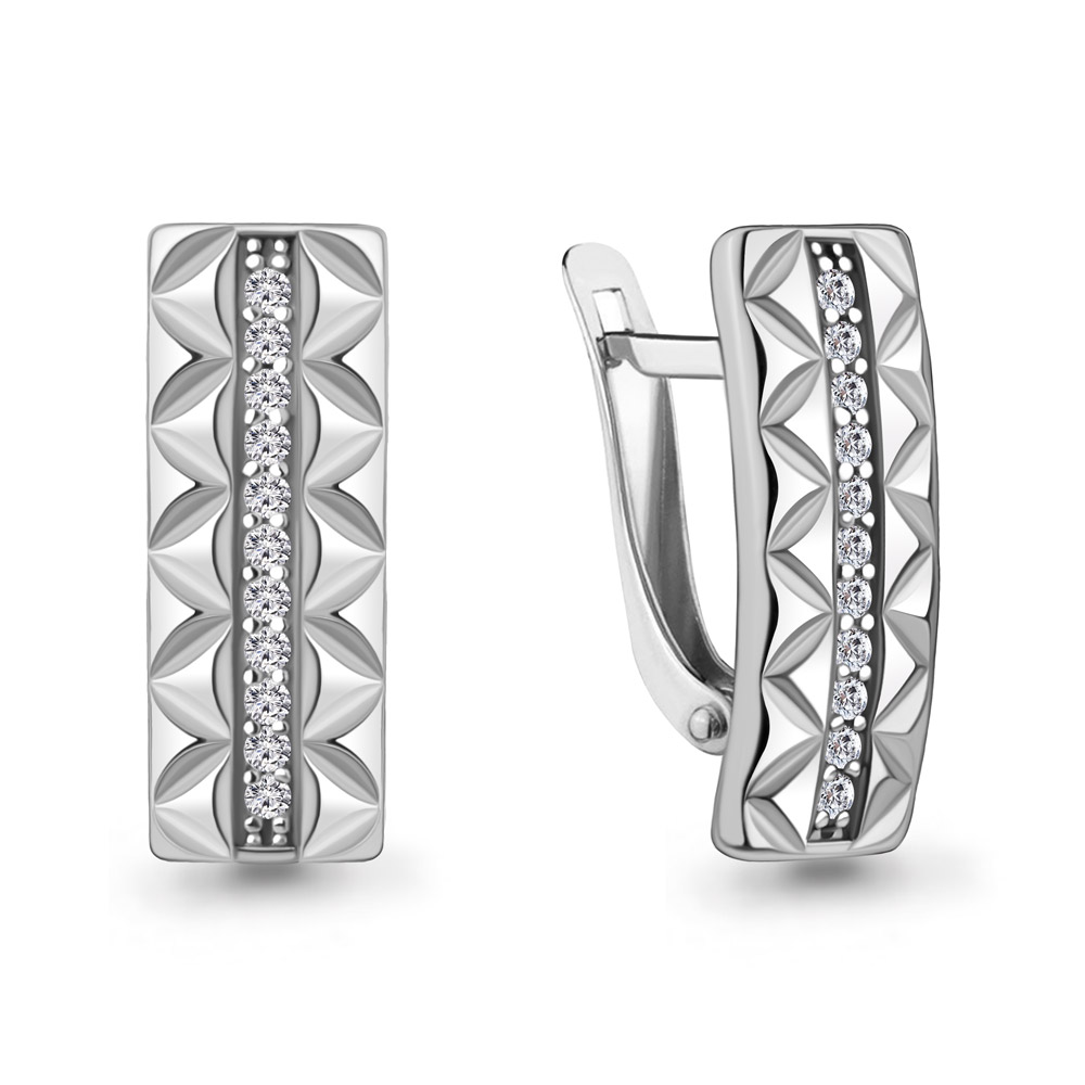 400223А Серьги из Серебра с фианитами