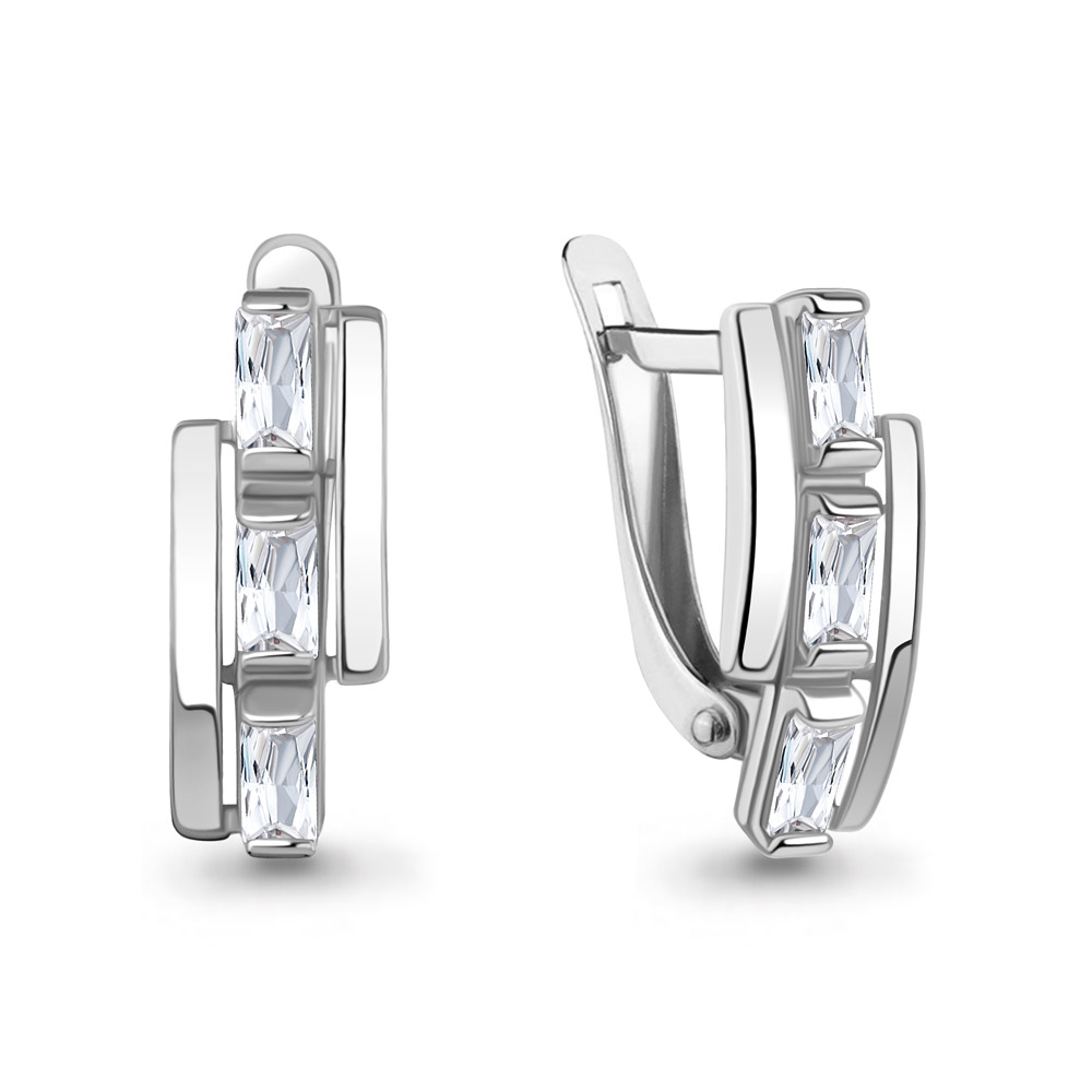 400225 Серьги из Серебра с фианитами