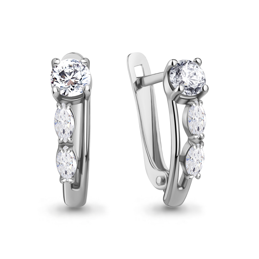 400226А Серьги из Серебра с фианитами