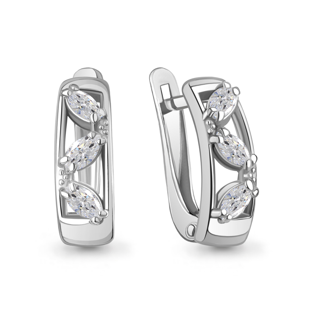 400228 Серьги из Серебра с фианитами