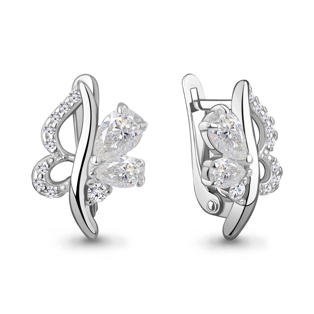 400234А Серьги из Серебра с фианитами