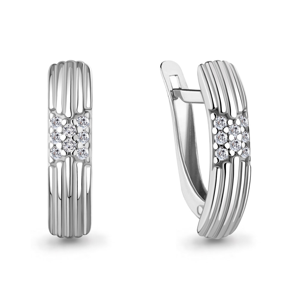 400251А Серьги из Серебра с фианитами