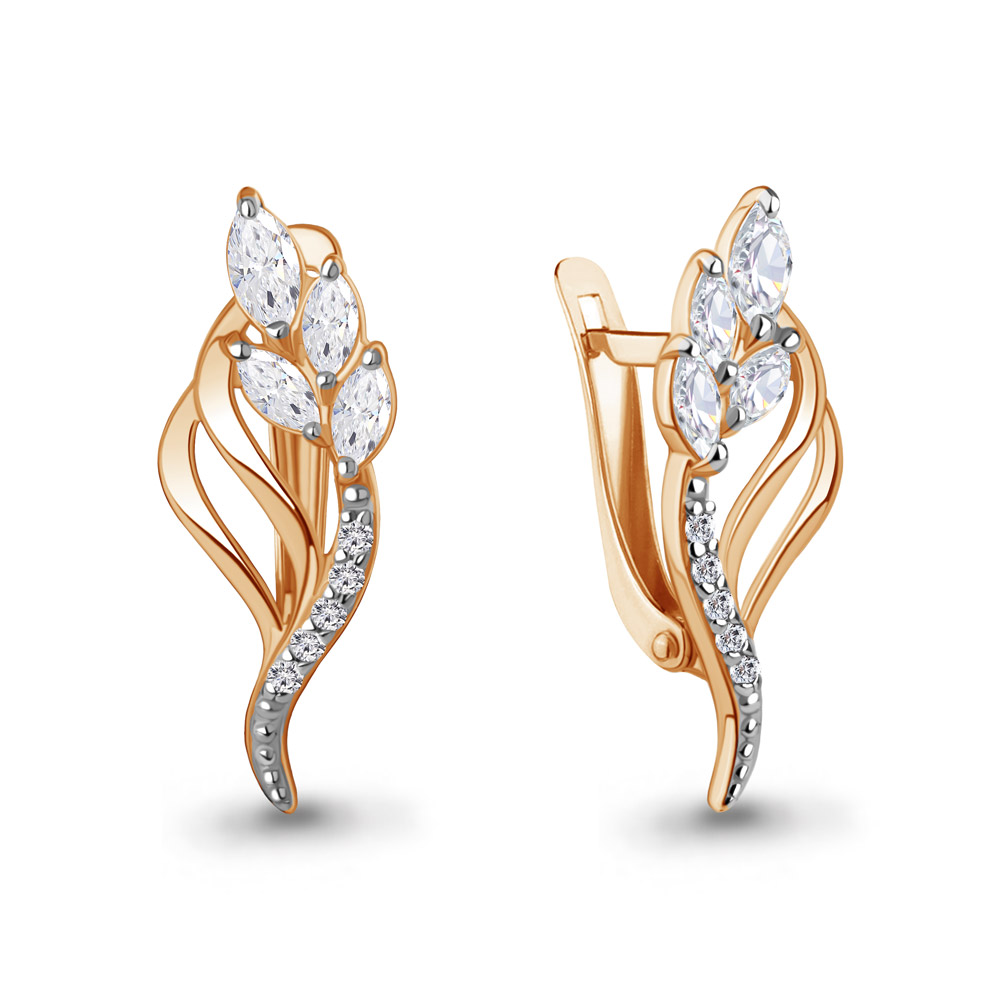 400259А Серьги из Золота с фианитами