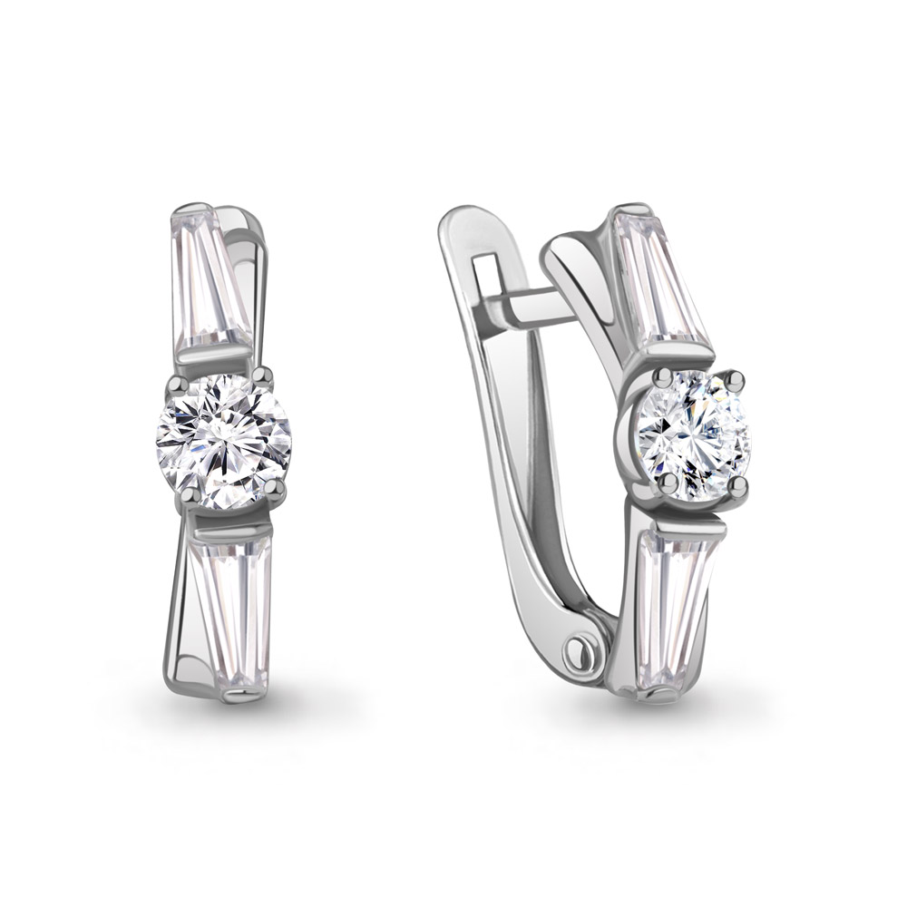 400262А Серьги из Серебра с фианитами