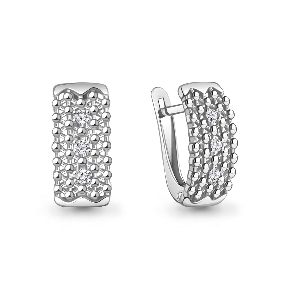400276А Серьги из Серебра с фианитами