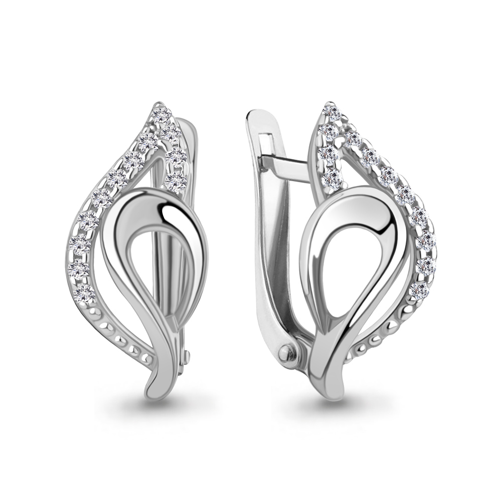 400283А Серьги из Серебра с фианитами