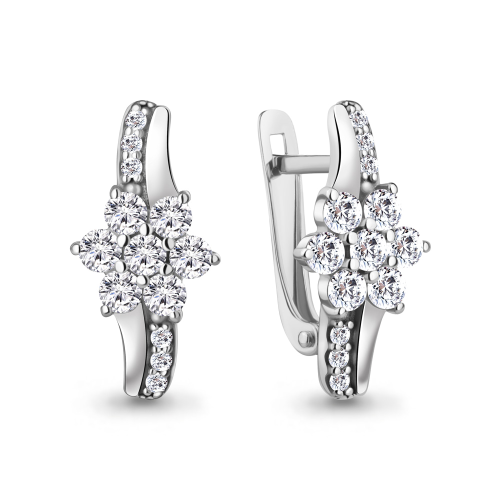 400293А Серьги из Серебра с фианитами