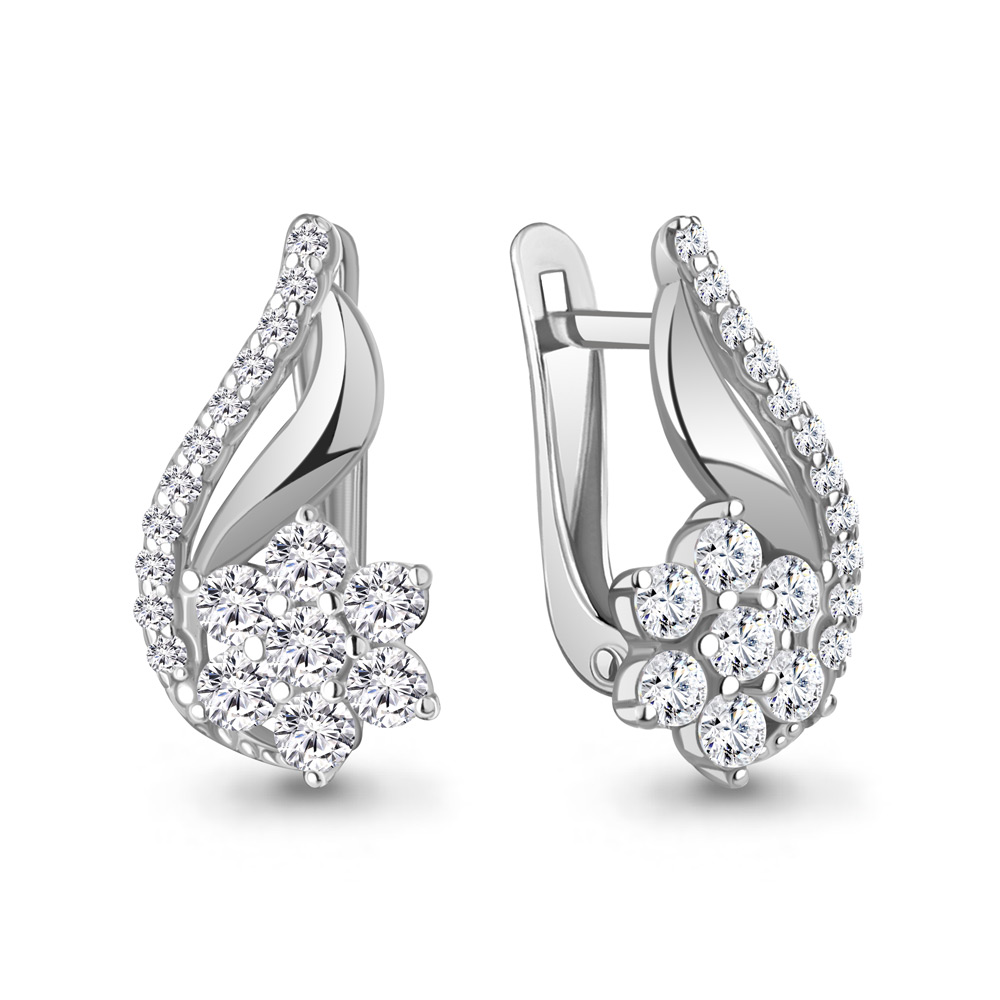 400295А Серьги из Серебра с фианитами