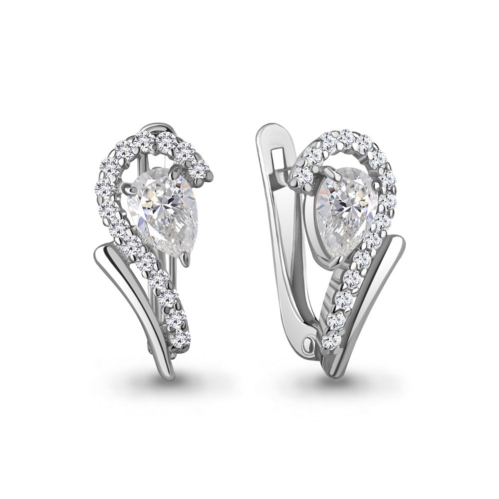 400302А Серьги из Серебра с фианитами