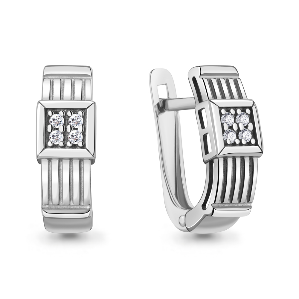 400313А Серьги из Серебра с фианитами