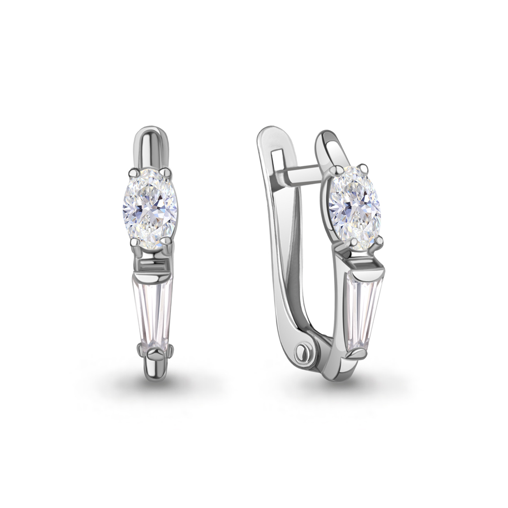 400318 Серьги из Серебра с фианитами