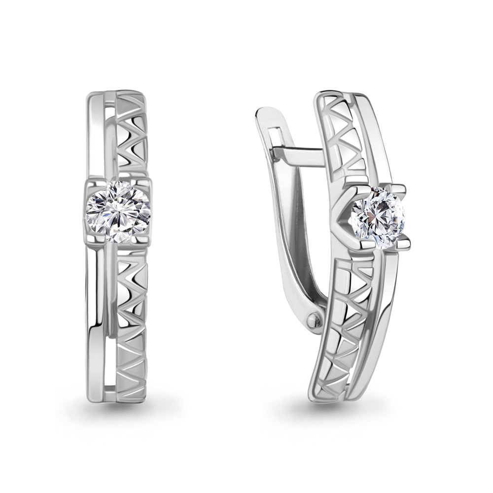 400331А Серьги из Серебра с фианитами