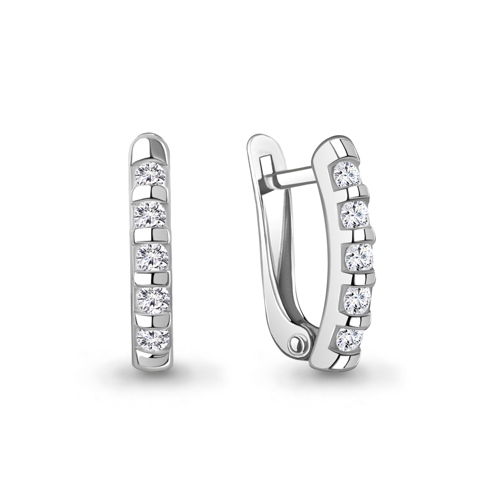 400368А Серьги из Серебра с фианитами