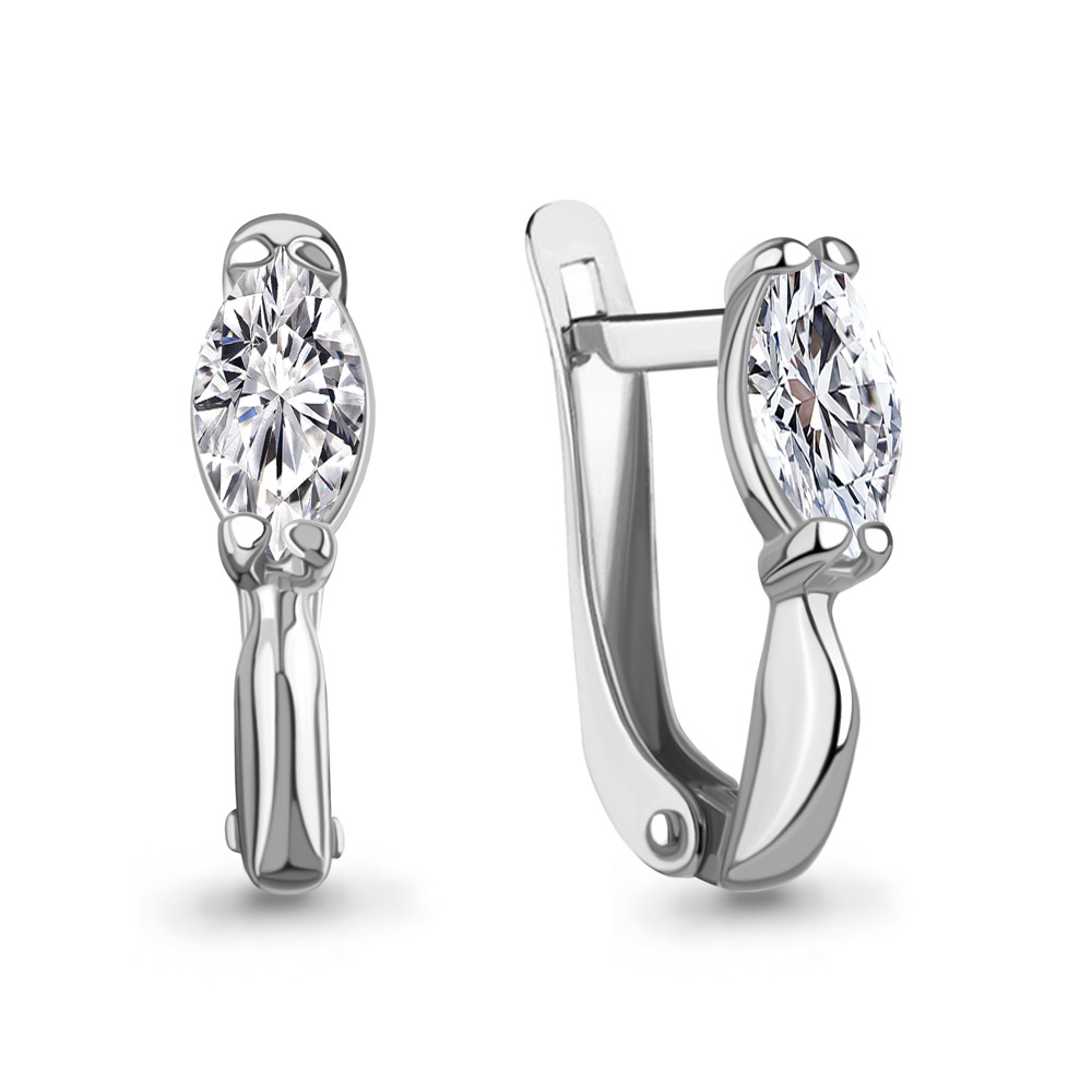 400370 Серьги из Серебра с фианитами