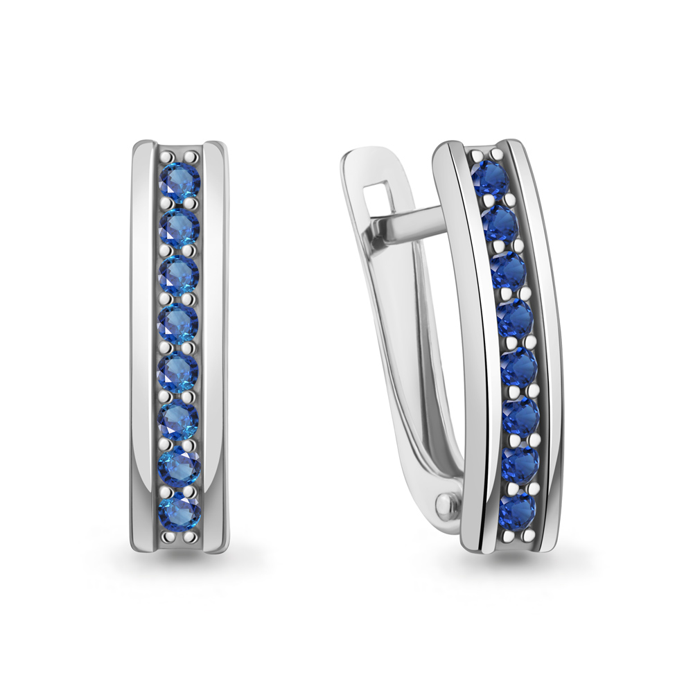 400387Б Серьги из Серебра с наносапфирами