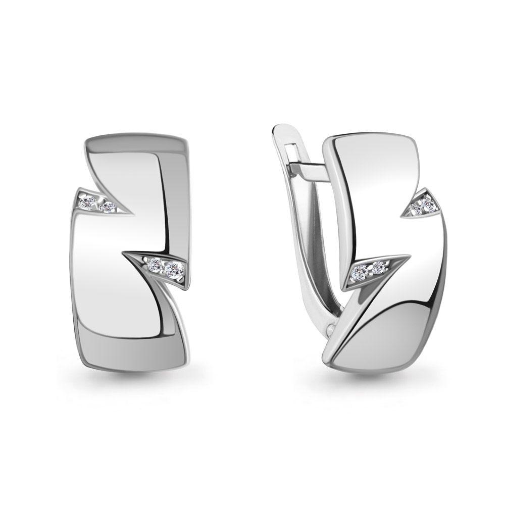 400394А Серьги из Серебра с фианитами