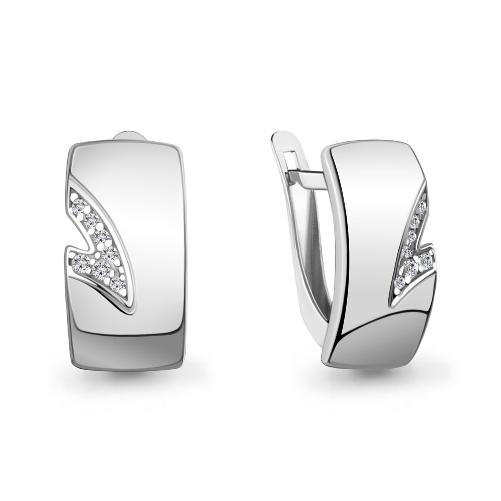 400395А Серьги из Серебра с фианитами