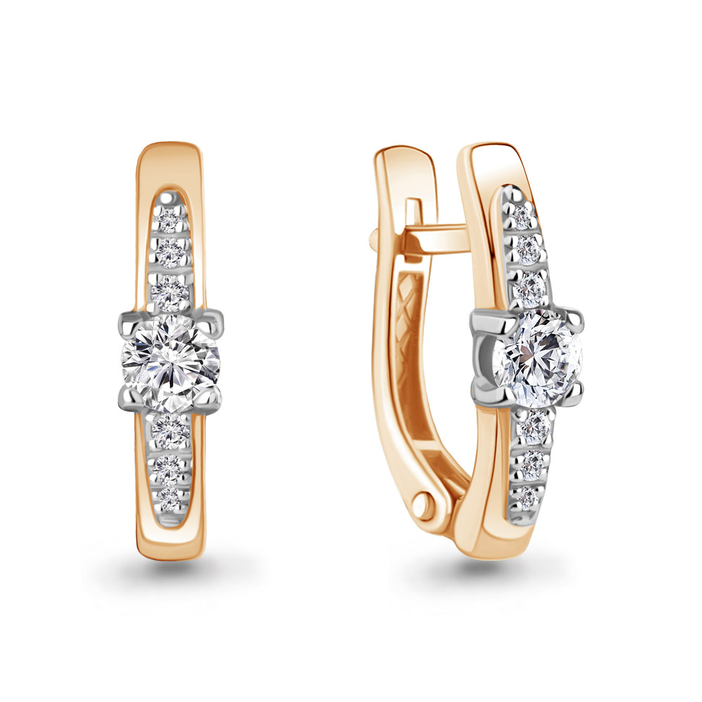 400398 Серьги из Золота с фианитами