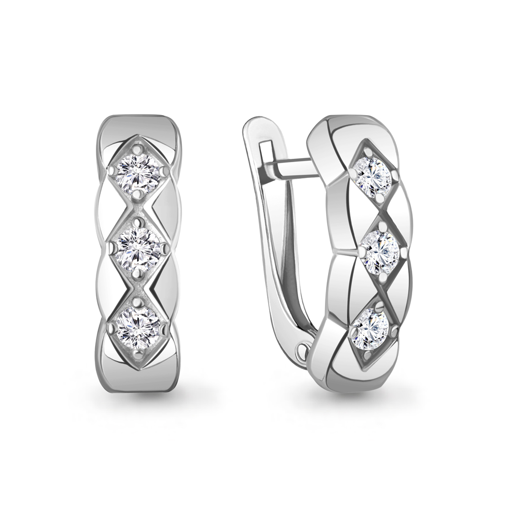 400402А Серьги из Серебра с фианитами