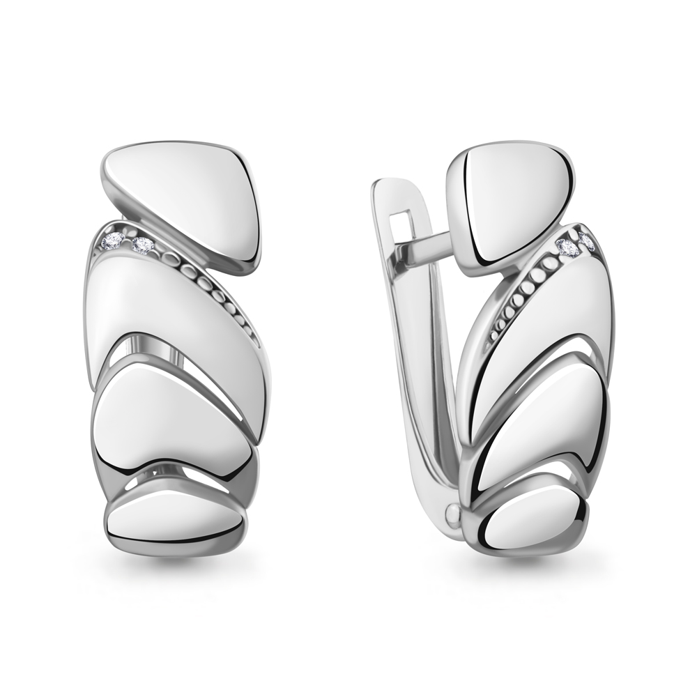 400404А Серьги из Серебра с фианитами