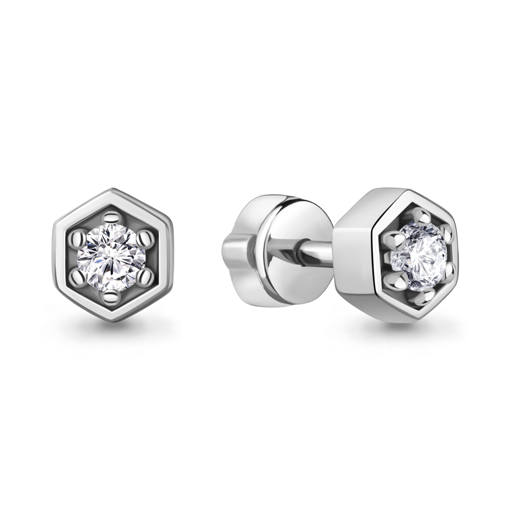 400443А Серьги из Серебра с фианитами