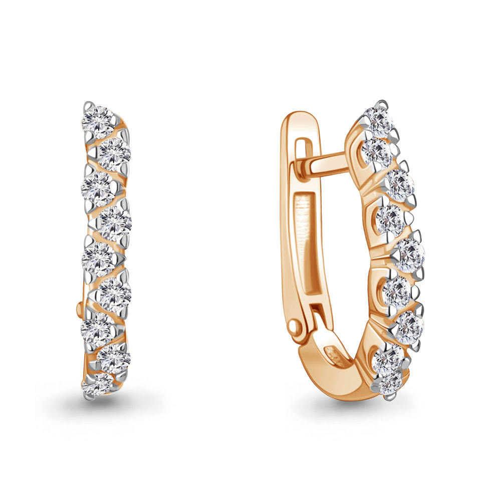 400453А Серьги из Золота с фианитами