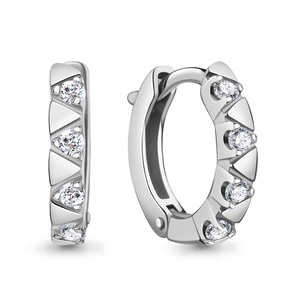 400454А Серьги из Серебра с фианитами