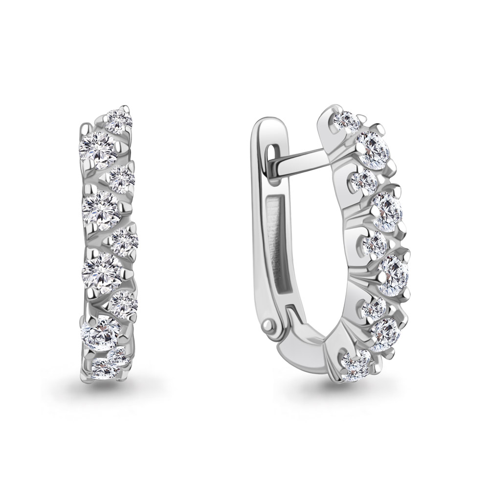 400455А Серьги из Серебра с фианитами