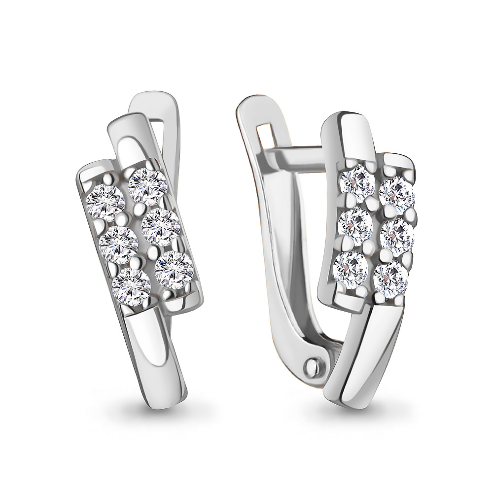 400459А Серьги из Серебра с фианитами