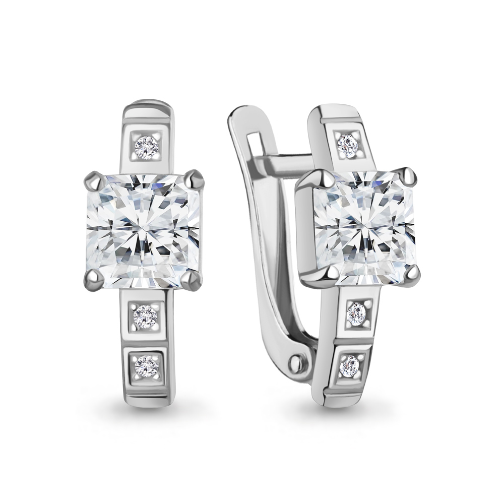 400463А Серьги из Серебра с фианитами