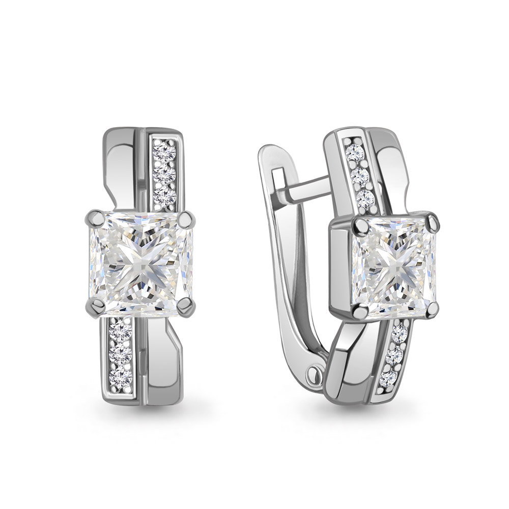 400465А Серьги из Серебра с фианитами