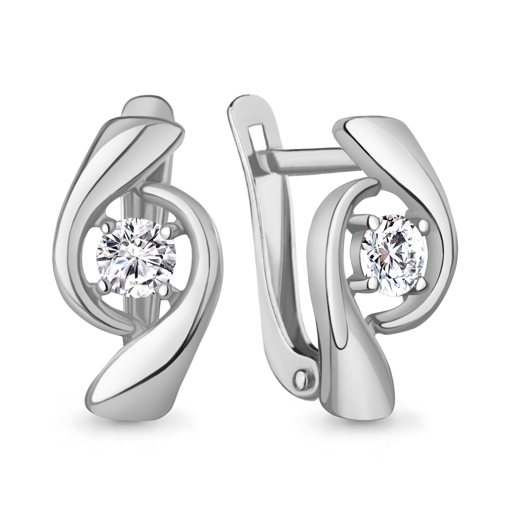 400471А Серьги из Серебра с фианитами