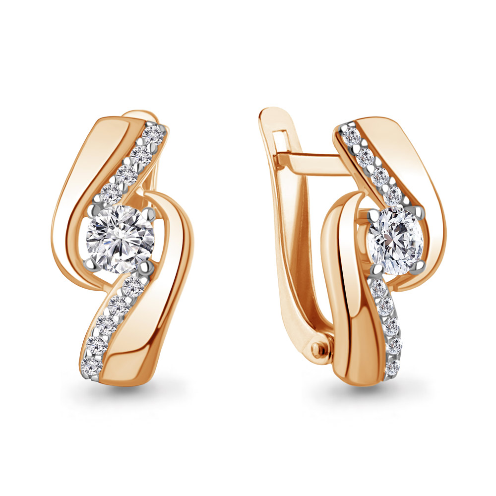 400472А Серьги из Золота с фианитами