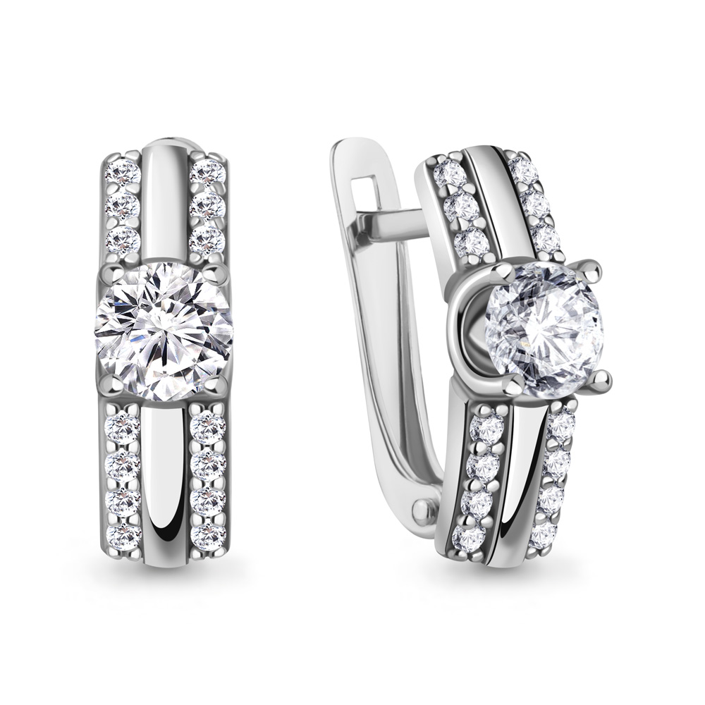 400474А Серьги из Серебра с фианитами